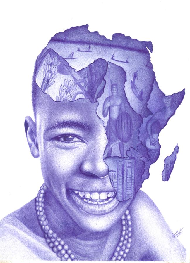 Children of Africa drawing by GodGuide-Me Cornelius